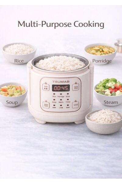TSUMAB طباخ أرز رقمي صغير – طباخ كهربائي متعدد الأغراض صغير الحجم مزود بلوحة ...