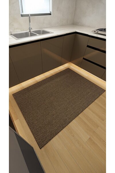 Halliva Jute 6010D Kahve Jüt Hasır Dokulu Salon Yatak Odası Mutfak Halısı