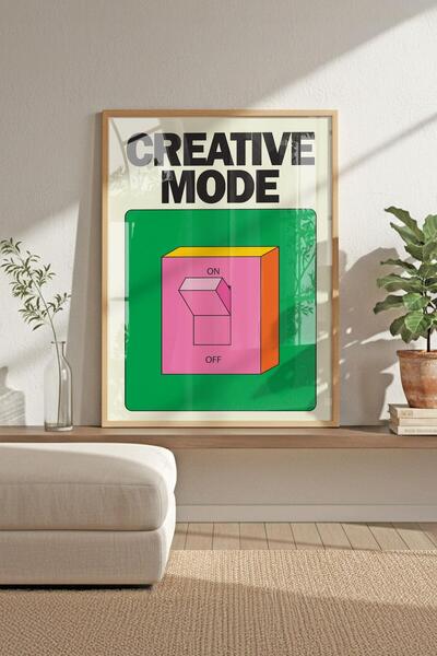 Buka Shops "Creative Mode" Motivasyonel Tasarım - Ahşap Çerçeveli Tablo