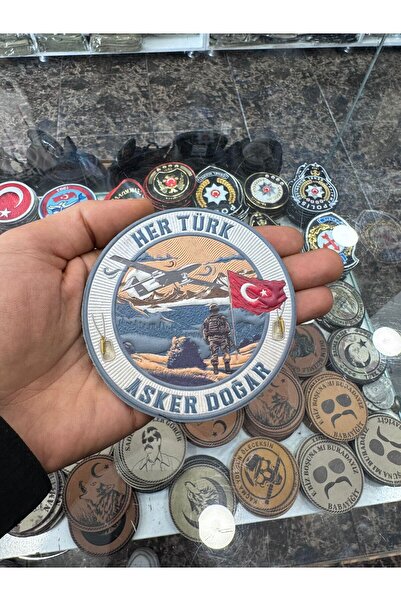 Ö ÖZMERT ASKERİ MALZEME Her Türk Asker Doğar Patch Arma pvc