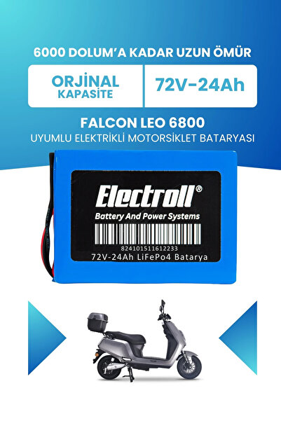 ELECTROLL Falcon Leo 6800 Uyumlu Batarya (Standart Kapasite) LiFePO4 72V 24Ah...