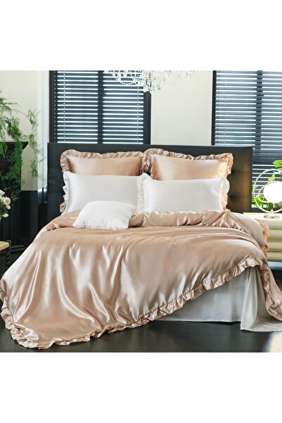 Freyamy Satin Bedding Set, 2 Persons, 3 Pieces: Duvet Cover + 2 Pillowcases, ...