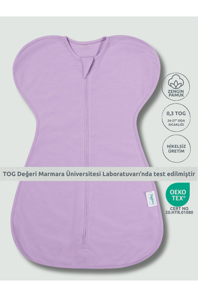Zuppers Butterfly Swaddle Sleeping Bag - 0.3 Tog - Lilac