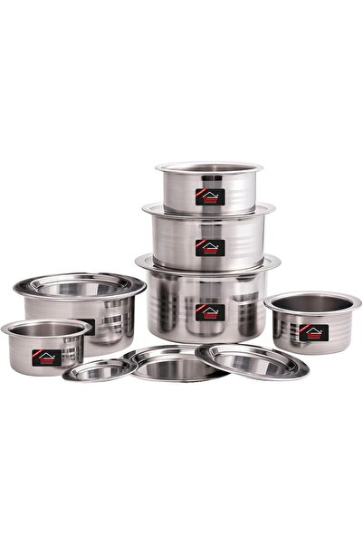 Tımmy Stainless Steel 6-Piece Cooking Pot Set with Lids|Durable Cookware for ...