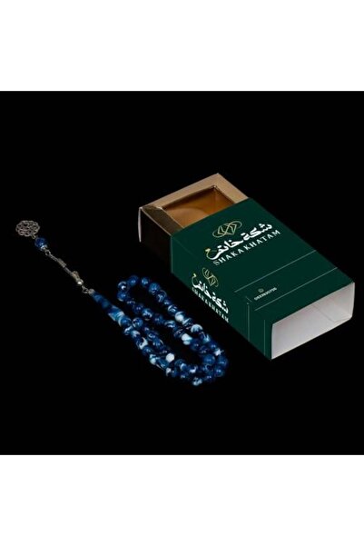 Shaka Khatam مسبحة صلاة زرقاء من الباكليت مكونة من 45 حبة