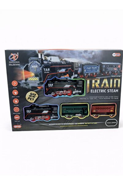 NASYONEL TOYS Elektrikli Buharlı Tren Seti – Işıklı & Duman Efektli – Raylı O...