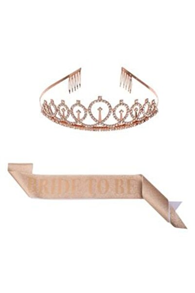 OEM Pink Gold Ribbon & Tiara Set "Bride to Be"