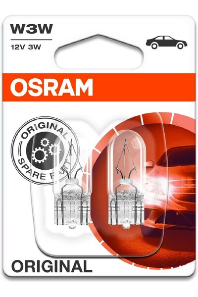 Osram 2x Orijinal Orijinal W3W (504) 3w 12v Şeffaf Ampul [2821-02B] - Parça N...