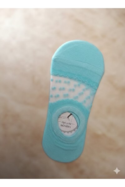 TChic Two Pieces of Blue Dotted Tulle Detailed Ballerina Socks