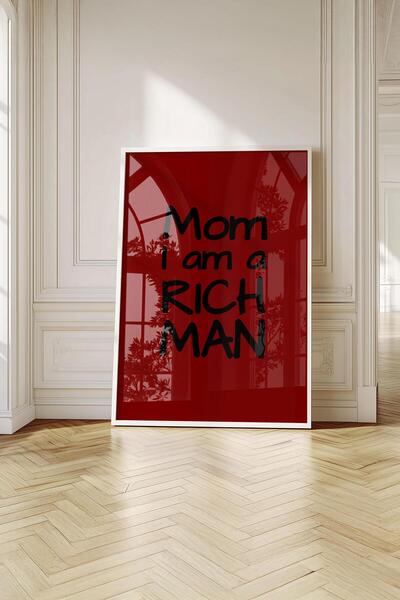 Buka Shops "Rich Man" İkonik Motto - Beyaz Çerçeveli Tablo
