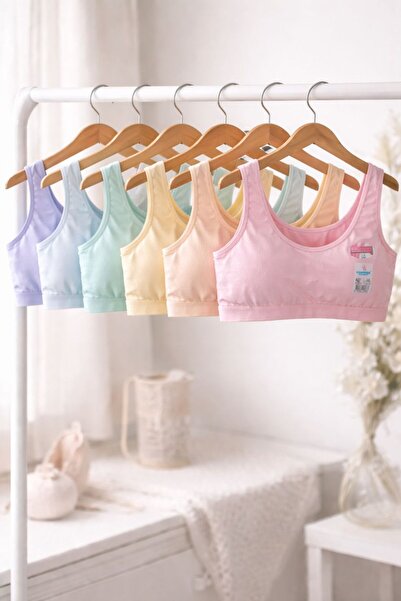 Dondeza 6 قطع من حمالات الصدر المبطنة للفتيات الصغيرات ذات الحمالات السميكة ل...