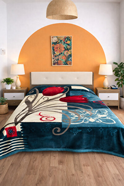 Bella Home Κουβέρτα Aslan 220x240 διπλής στρώσης - 6 Kg Sapphire Tulip