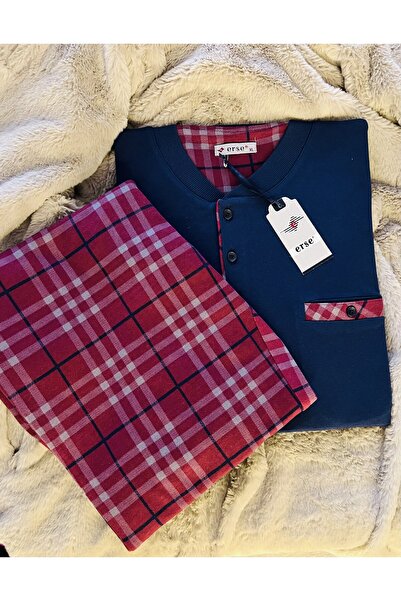 diğer01 11 طقم بيجامة رجالي من ماركة Erse بأكمام طويلة منقوشة مصنوع من قماش إ...