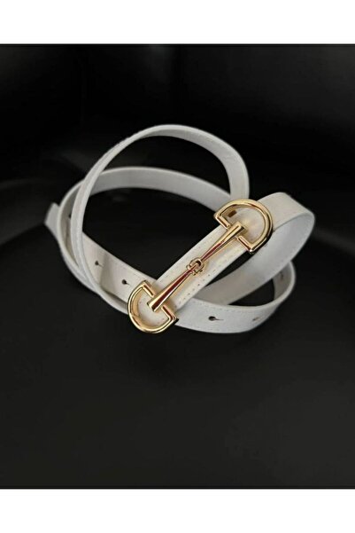 AND Women's thin belt, premium ecological leather, gold metal buckle, feminin...