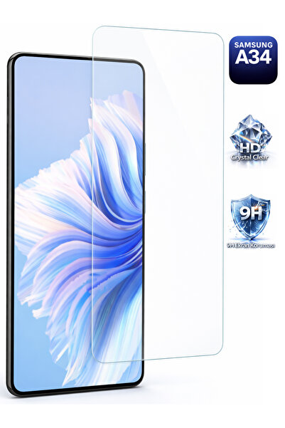 Tech&bello accessories واقي شاشة شفاف متوافق مع سامسونج A34، سمك 0.26 ملم، زج...