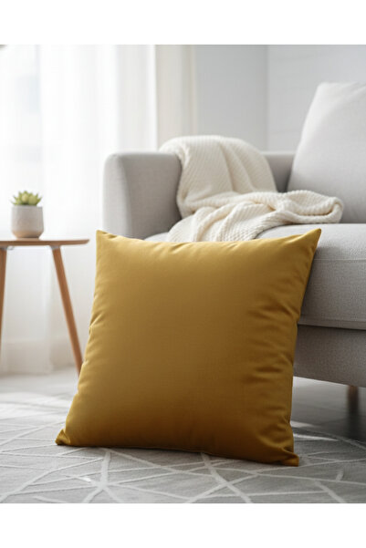 Vera Kırlent Kılıfı 4'lü Kadife Hardal Modern