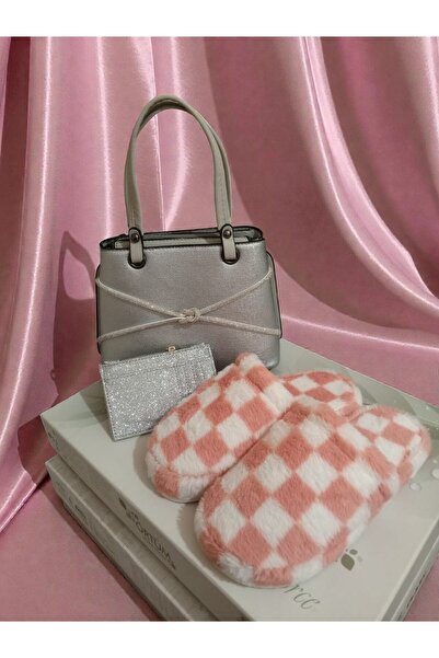 SETORİA Çeyiz Gelin Terliği, Çanta ve Cüzdan 3'Lü Set