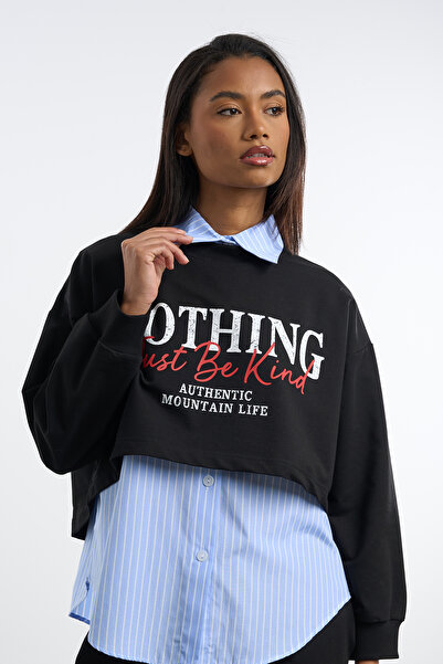 HANIQA cu imprimeu Crop Sweat |   Cămașa nu este inclusă |   ü25270 |   36-50