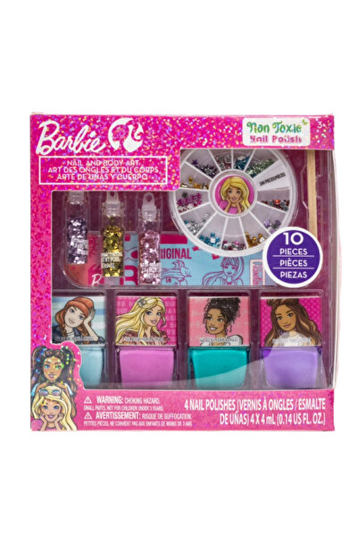 TOWNLEY GIRL Barbie Nail and Body Art 4 Nail Polishes Nail Polish and Glitter...