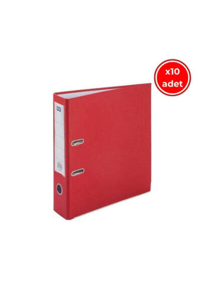 KRAF Офісний папку, 10 штук, широкий, розмір А4, 2 кільця, червоний
