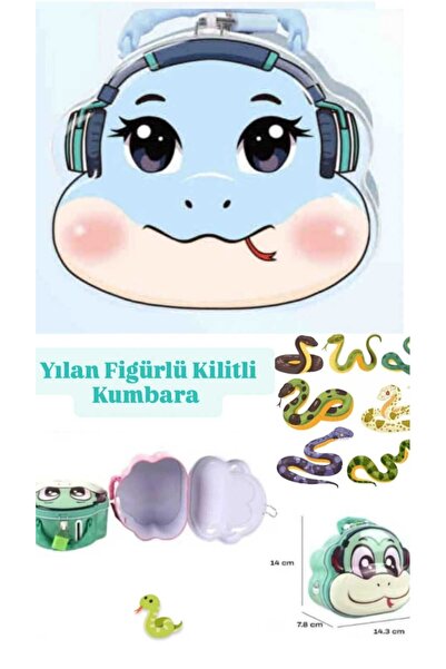 ÇEÇEN HOME Metalna kasica prasica sa figurom zmije i bravom, slatka životinjs...