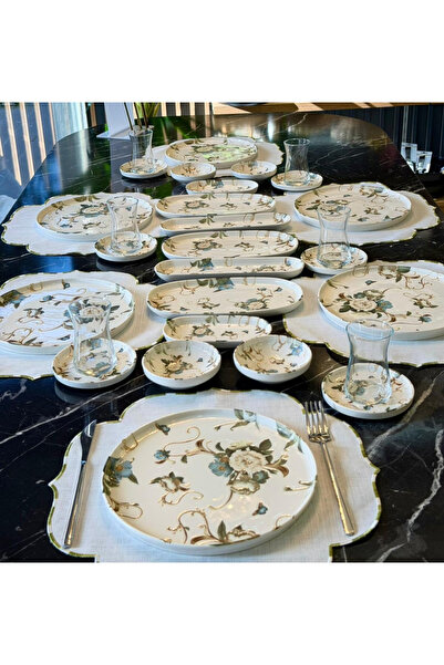 Onedekor 29 Parça Roselia Sarmaşık Porselen Kahvaltı Takımı