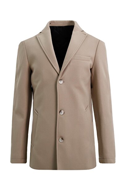 Uki Koyu Bej Mono Yaka Kaban