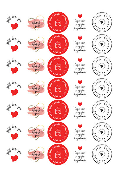 Bimotif 5'li Paket Kağıdı (70x100 cm) + 25m Paket İpi + 35 adet Stickerdan Oluşan Ambalaj Paketleme Seti