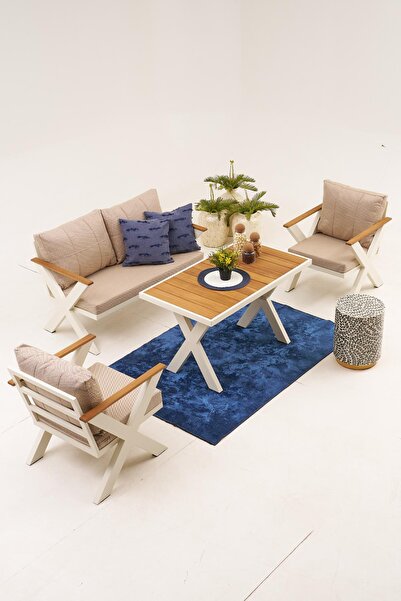 Divona Home Skyline Alüminyum Bahçe Oturma Grubu (2+1+1+M)