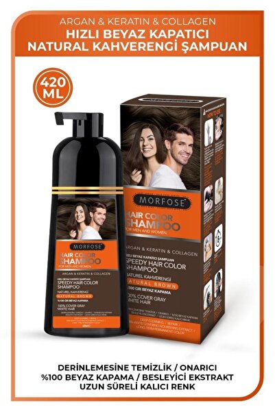Morfose Naturel Kahverengi Şampuan Argan Keratin Kolajen Büyük Boy 420 Ml