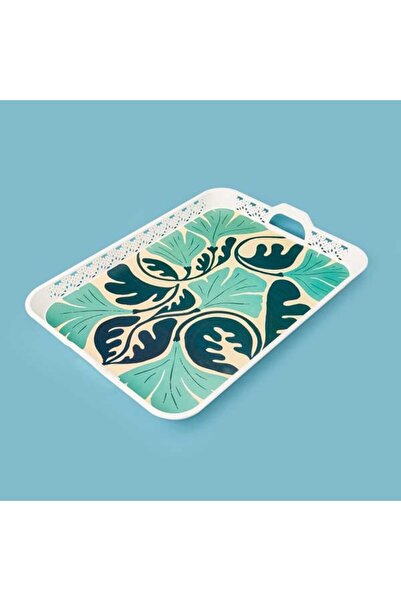 Evidea Kitchen Green Leaf Tepsi - Renkli - 41x31 cm