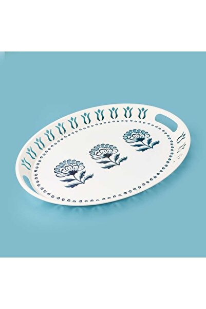 Evidea Kitchen Blue Flower Tepsi - Renkli - 50x38 cm