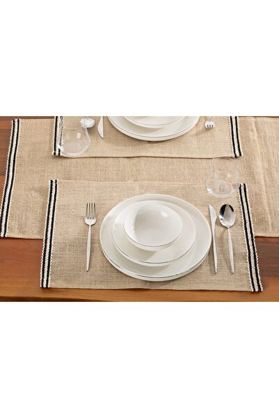 Lucien Home طقم أدوات مائدة أمريكي فردي مع إكسسوارات من الجوت