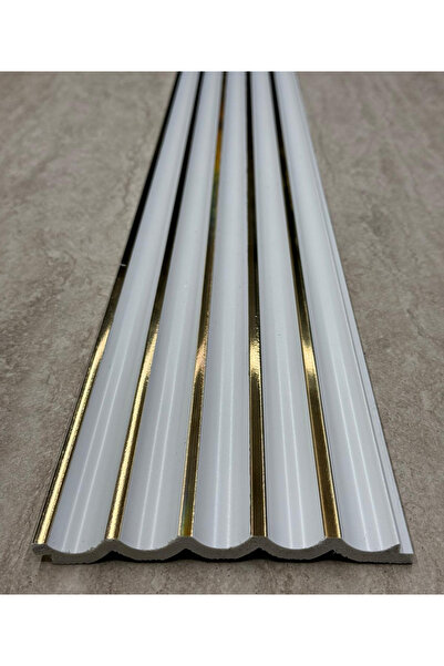 polimer LAMBİRİ BEYAZ GOLD ŞERİTLİ OLUK OVAL 12x280 DUVAR ÜNİTELER VE DEKORLA...