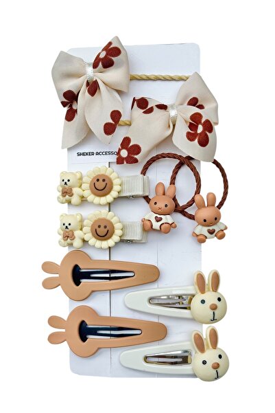 SHEKER HOME Girl's Figured & Bow Mixed Buckle Set – 10 Pieces