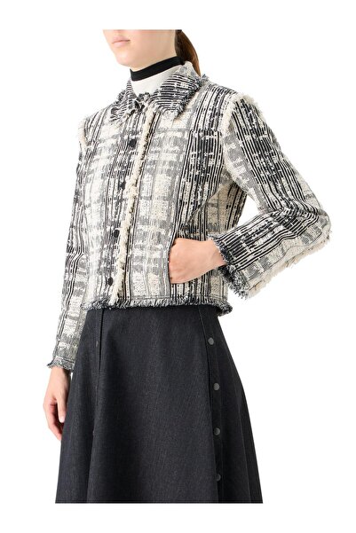 Akris Punto Desenli Püskül Detaylı Tweed Ceket