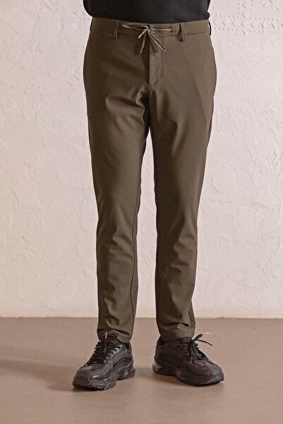 GMG FIRENZE Normal Bel Normal Paça Jogger Haki Erkek Pantolon GU25MFW01012