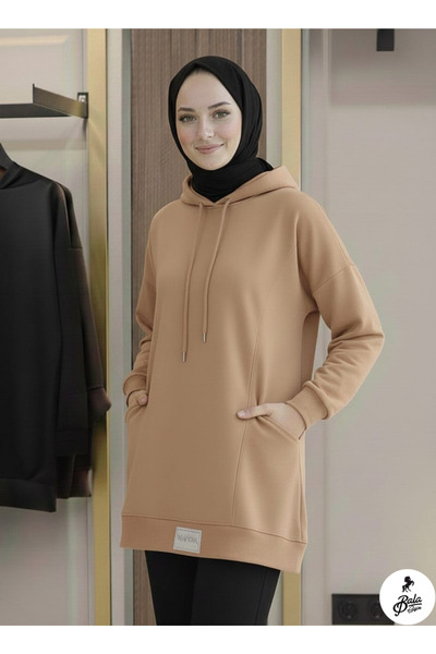 Bala Giyim Kadın Kapüşonlu Cepli Tunik Sweatshirt