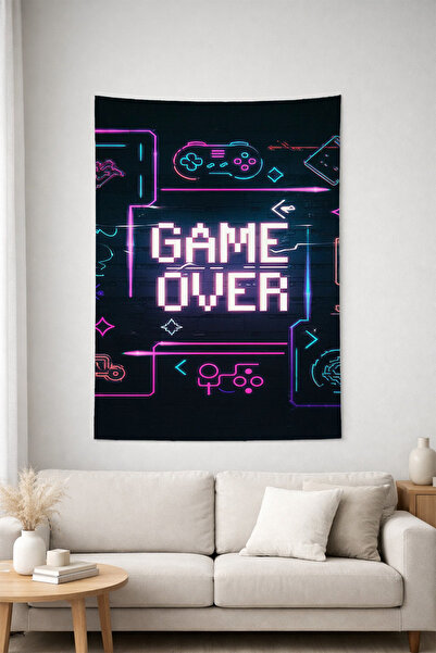 HalıOnline Gamer Konsol Desenli Duvar Örtüsü Duvar Halısı