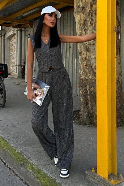 Lijuri Vest Set Set of Sequins and Glitter 10088 R7-H-K1