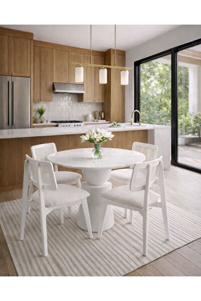 silla Concept Döküm Mermer Yuvarlak Üst Tablalı Boğum Ayaklı Zion Sandalyeli ...