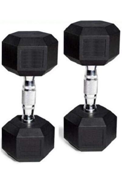 Generic Hex Rubber Dumbbell Set 2–15KG Fixed Weights Anti-Slip Chrome Handle ...