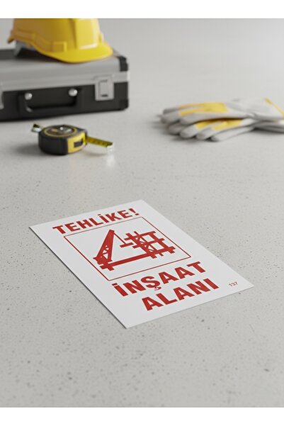 Gündoğdu Warning Sign for Construction Site Danger Area Pvc 25X35 cm