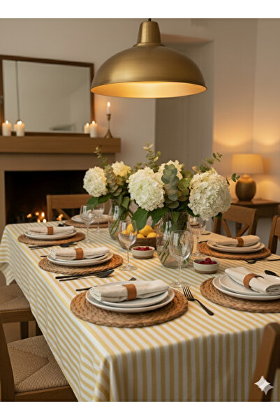 Heriya Yellow Linen Tablecloth 150X220 cm