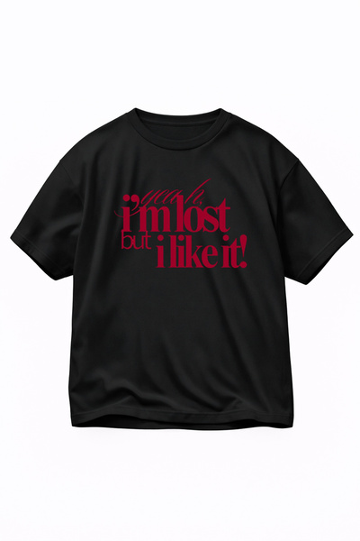 LORVEX T-Shirt Oversized Comfortable Fit Unisex I Like It Ba Printed 100% Cotton