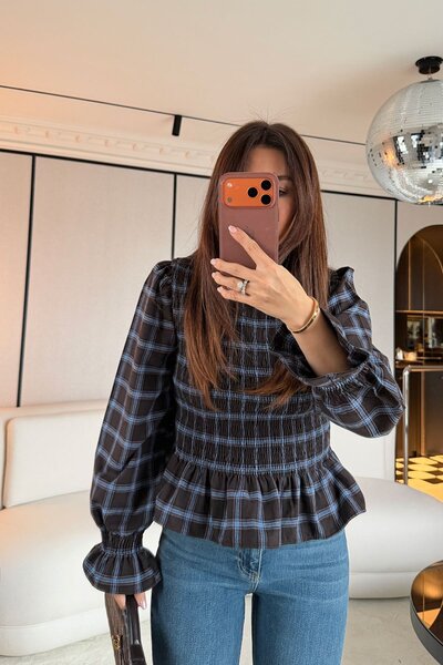 Özge Özgenç Plaid Gipeli Blouse
