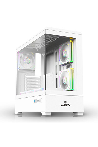 majesty RAAD PRO Mid Tower Computer Case - 6 ARGB Fans, Remote, ATX Support, ...