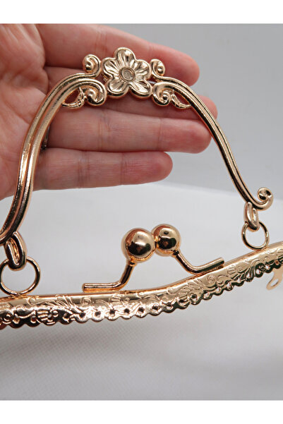 Boncuk Abla 20,5cm Çanta ve Cüzdan Bursu Boncuk Çanta Klipsi Gold Altın Renk ...