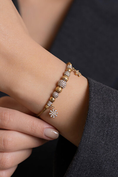 Bayar Gold 14 Ayar Altın Çiçek Deniz Yıldızı Dorika Bileklik-TK