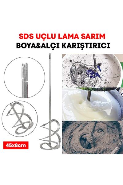 fiba teknik 45 cm Sds Karıştırıcı Uç Mikser Boya Alçı Harç 80 Mm